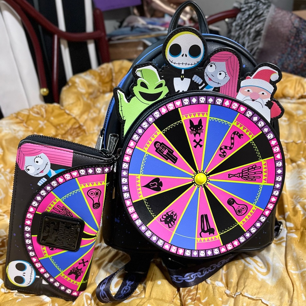 Loungefly The Nightmare Before Christmas Roulette Wheel Mini Backpack